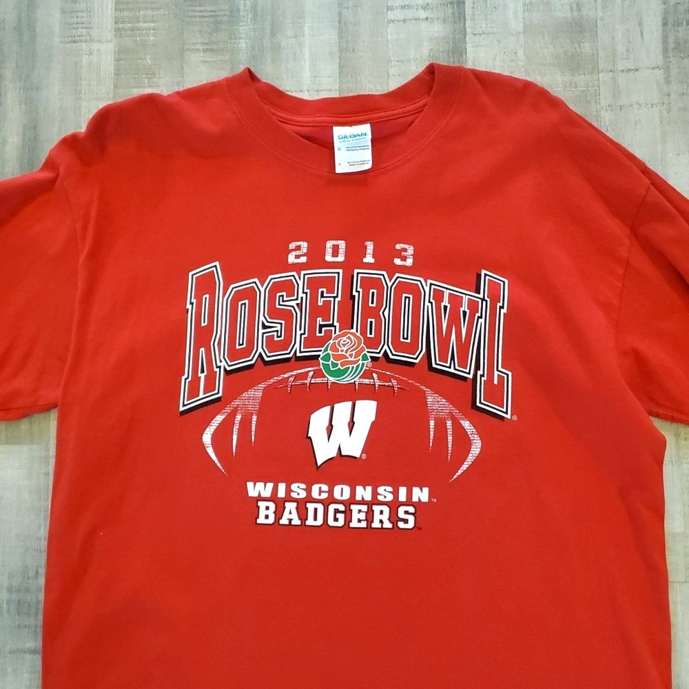 Wisconsin Badgers Rose Bowl Football 2013 Shirt Large NCAA Red Long Sleeve Gilda